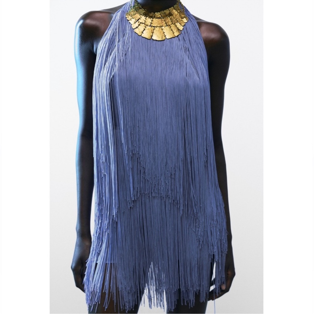 NWT ZARA fringe mini dress - Large